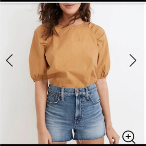 Madewell High Rise Blue Denim Jean Cutoff Shorts Dark Wash Size 29 B4